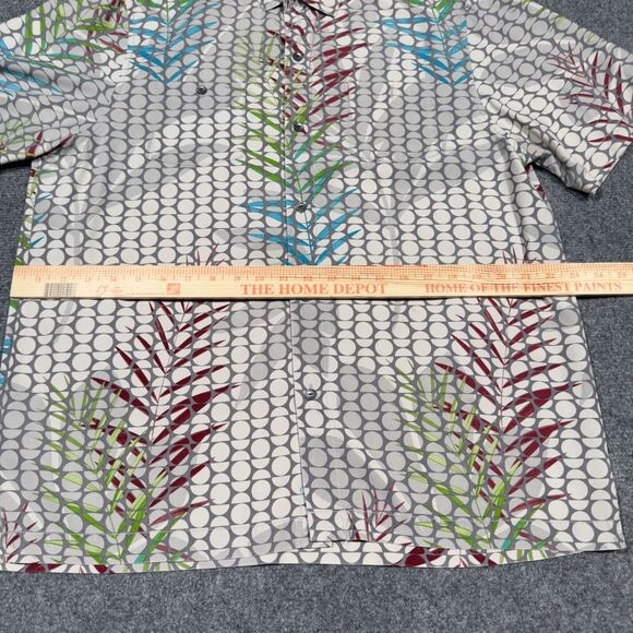 Tommy Bahama 100% Silk Aloha Hawaiian Modern Fit Pattern Palm Button Shirt Large - Picture 7 of 7